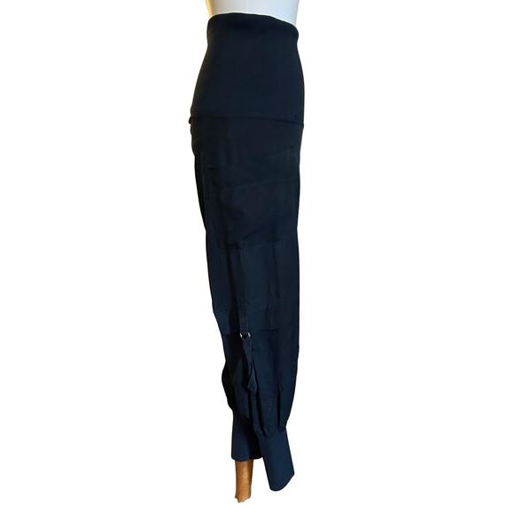 Vintage Y2K YaYa Silk Cargo Pants High Waist Drop Crotch Size 2 - Picture 4 of 8